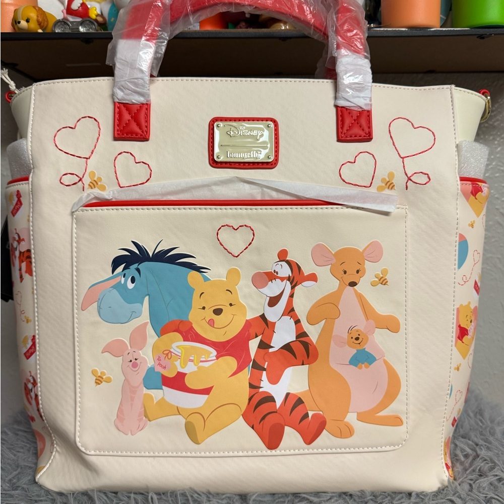 Loungefly WinnieThe Pooh & Friends Hearts Convertible Backpack & Tote Crossbody